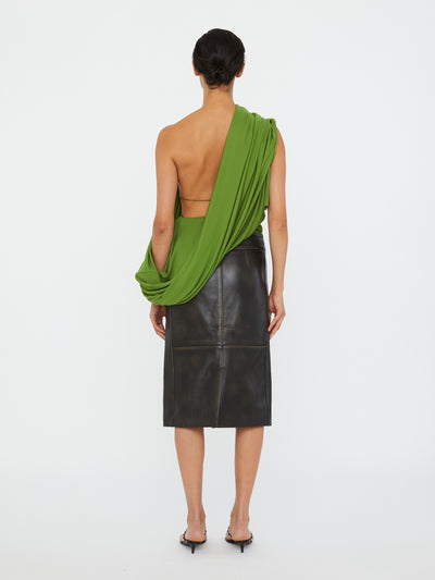 Burnished Eddie Leather Skirt