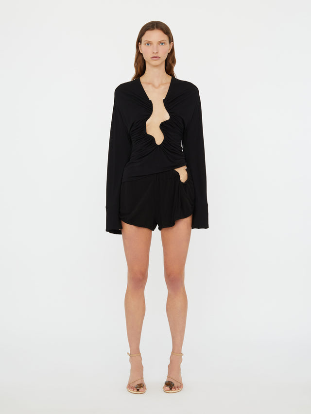 Ruched Crescent Jersey Boxer Short