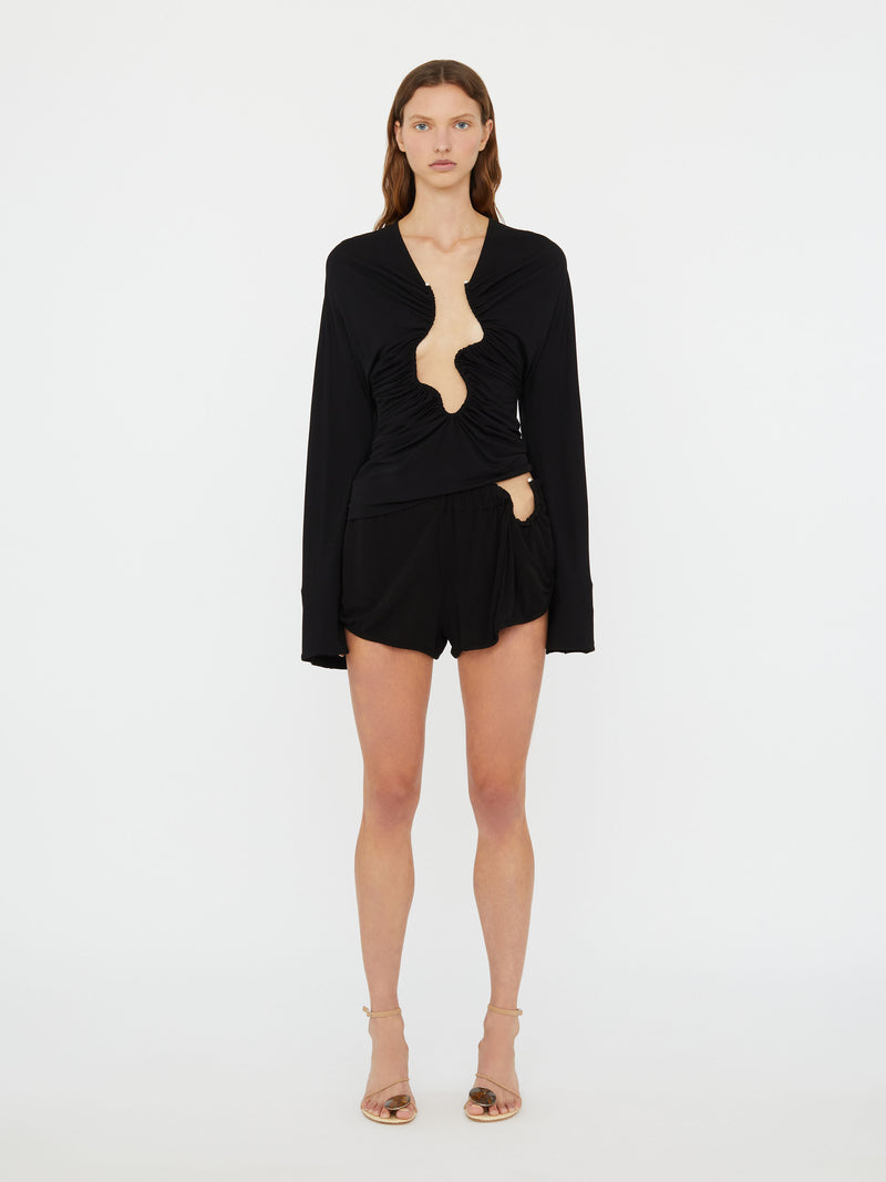 Ruched Crescent Jersey Boxer Short