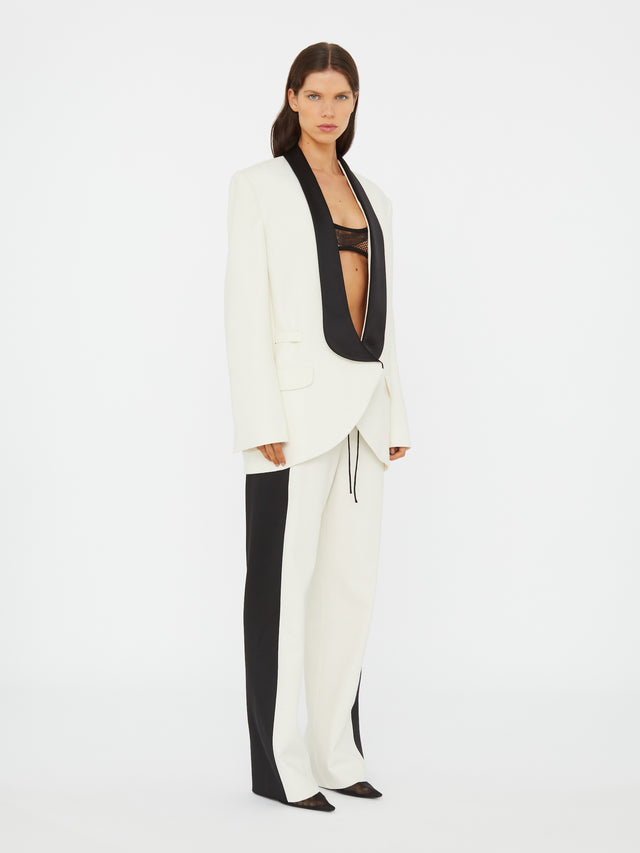 Tuxedo Contrast Silk Trouser