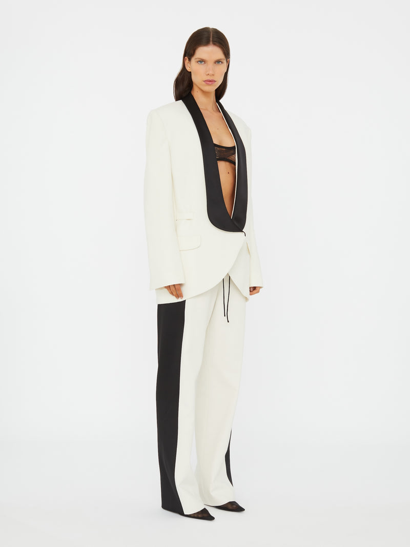 Tuxedo Contrast Silk Blazer - Image 4