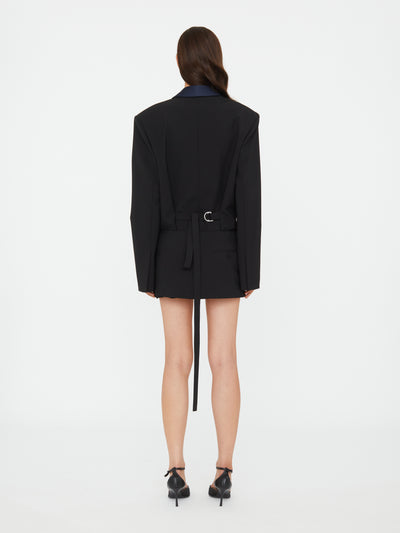 Tuxedo Contrast Wool Blazer