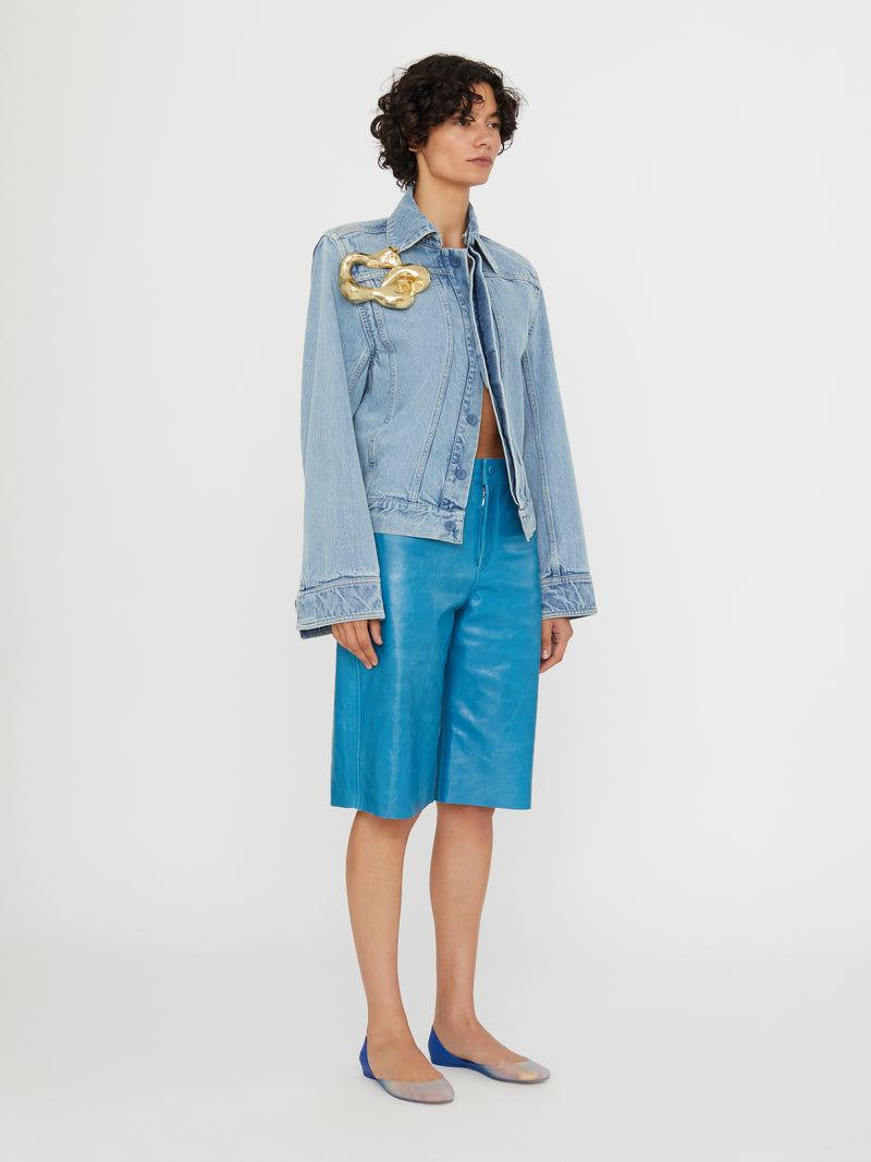 Sculptured Corsage Denim Jacket - Image 4