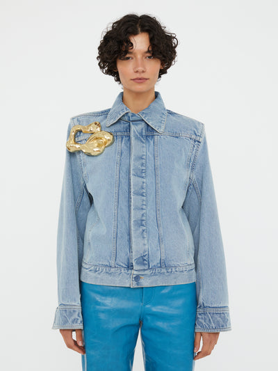 Sculptured Corsage Denim Jacket