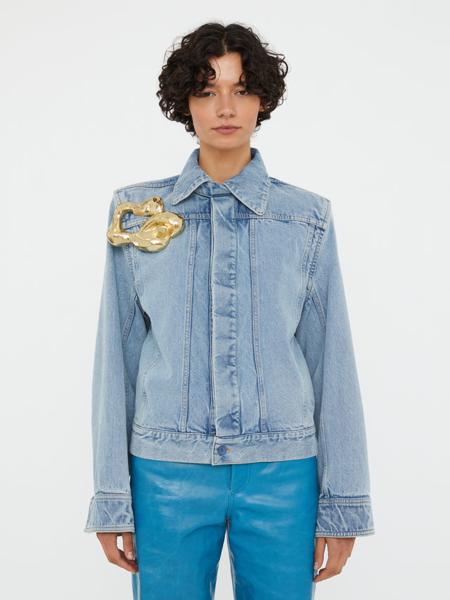 Sculptured Corsage Denim Jacket