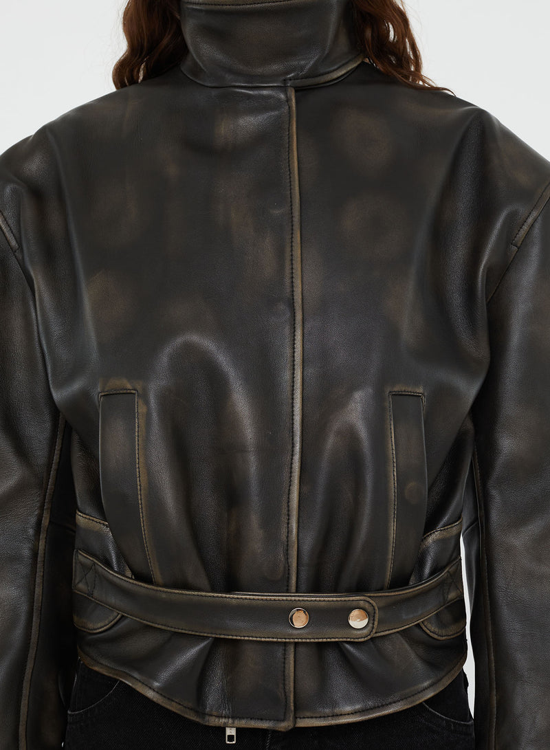 Burnished Eddie Leather Jacket - Image 3