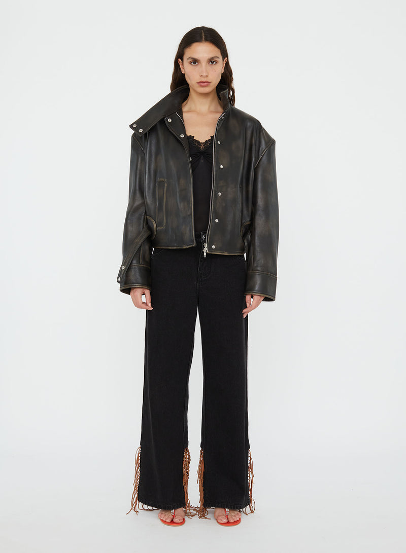 Burnished Eddie Leather Jacket - Image 4
