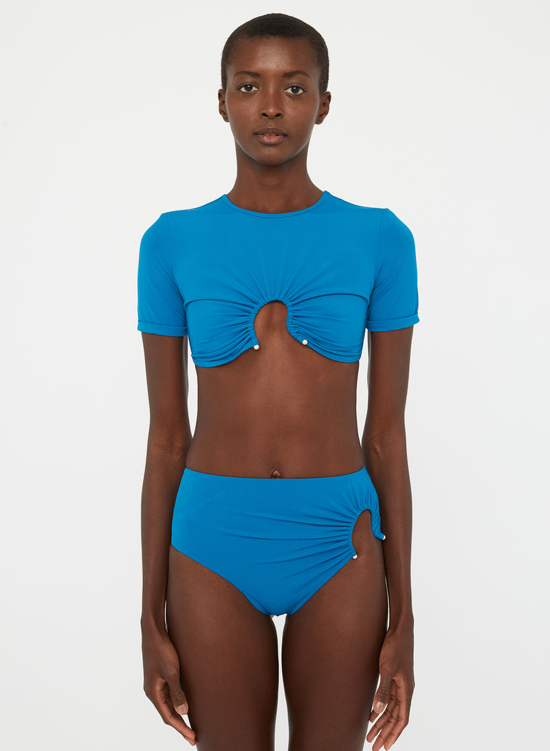Ruched Crescent Swim Tee - Image 1