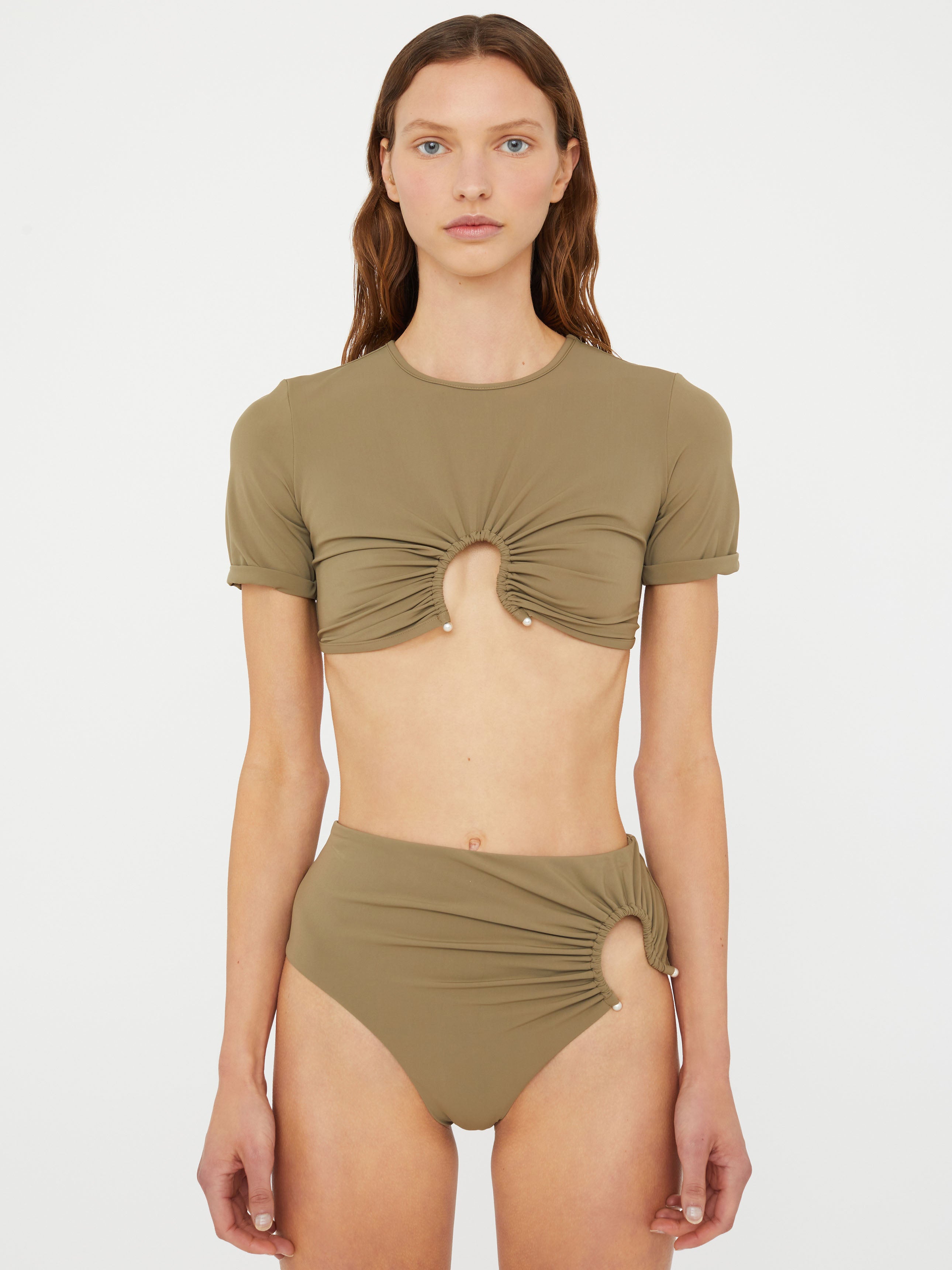 Ruched Crescent High Brief