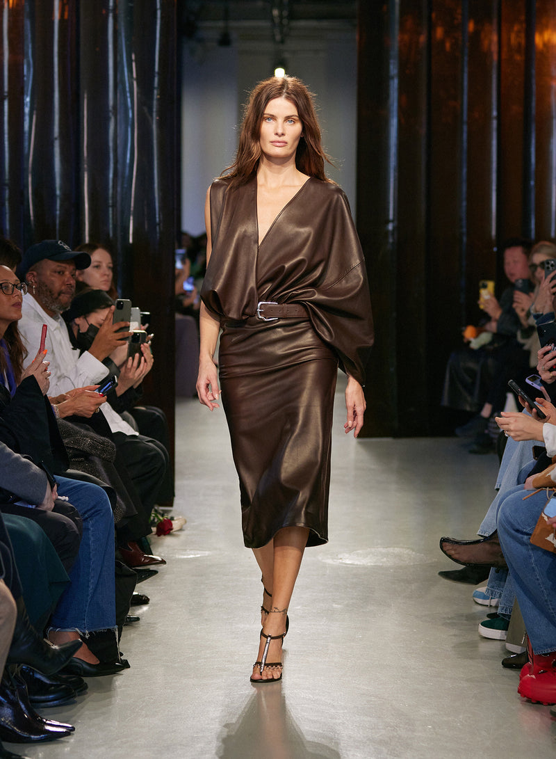Swaddled Belted Leather Dress - Image 2