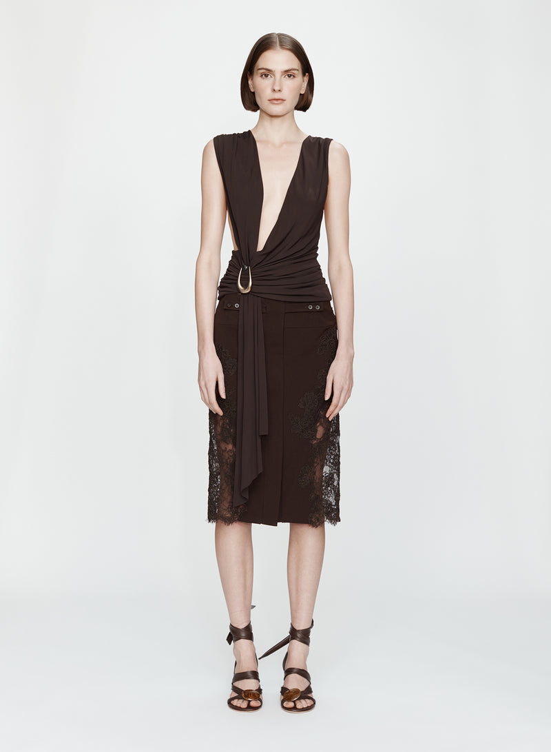 Stone Pin Scarf Drape Top - Image 1