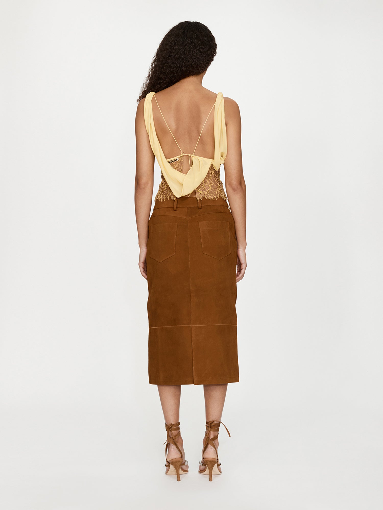 Aluna Lace Draped Silk Cami