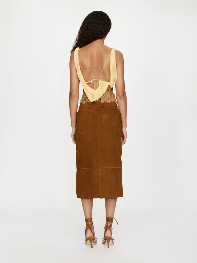 Aluna Lace Draped Silk Cami