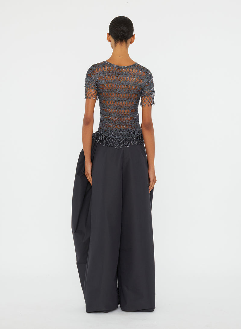 Cocoon Belted Taffeta Trouser - Image 5