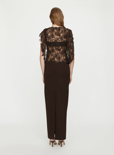 Mahara Floating Lace Column Dress
