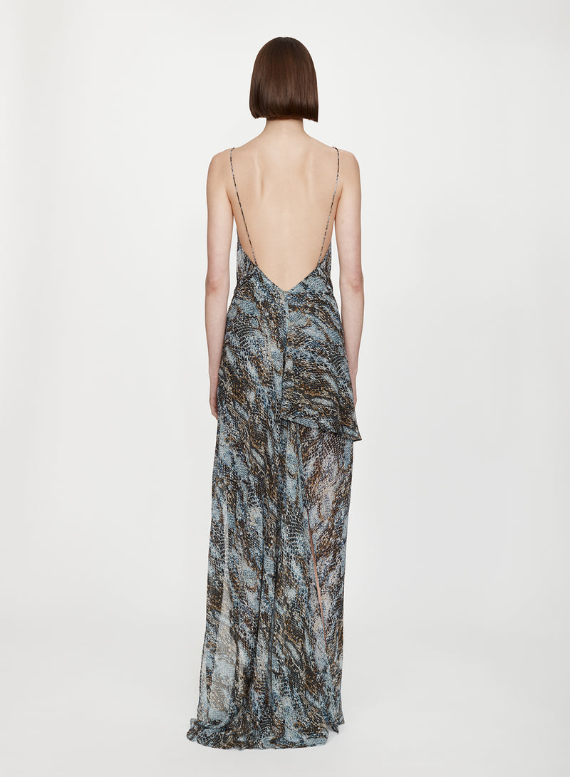 Cowl Hip Slip Print Dress - Image 5