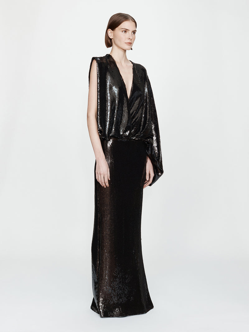 Opaline Sequin Swaddled Gown - Image 3