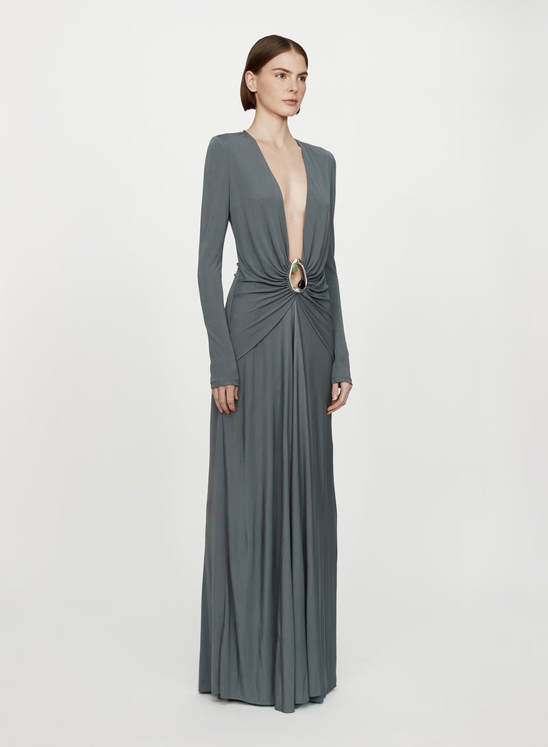 Orica Crystal Ruched Long Sleeve Dress - Image 3