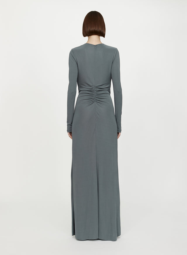 Orica Crystal Ruched Long Sleeve Dress