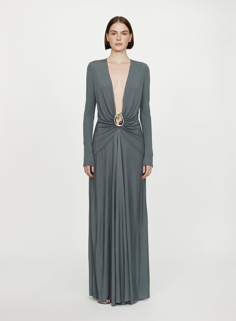 Orica Crystal Ruched Long Sleeve Dress - Image 4