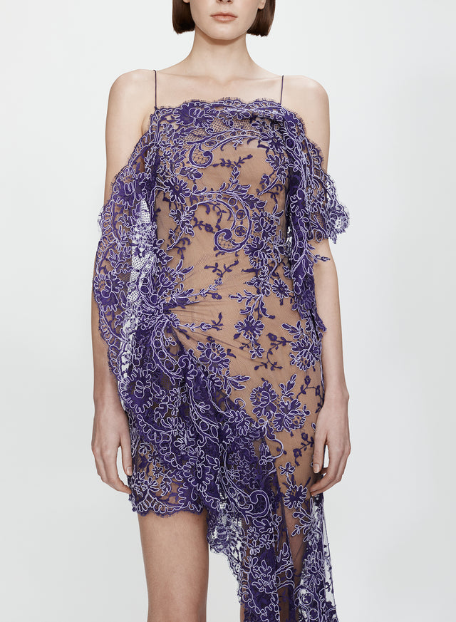 Iris Floating Lace Suspend Mini Dress