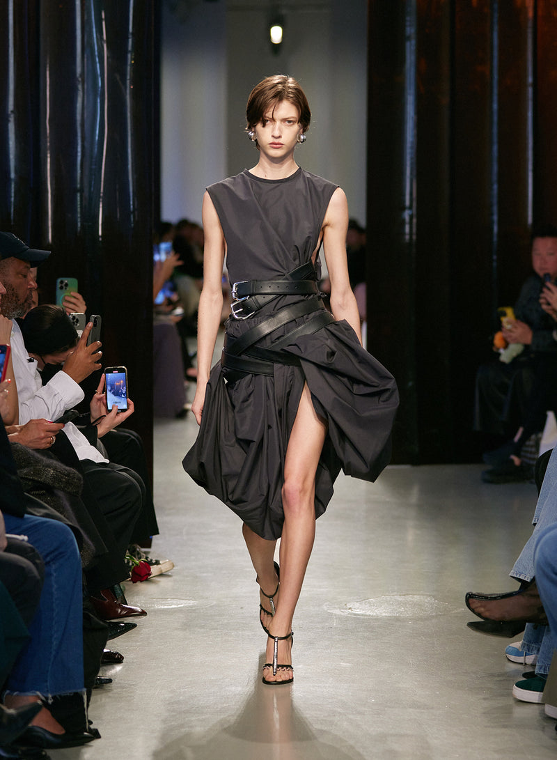 Locus Belted Taffeta Skirt - Image 1