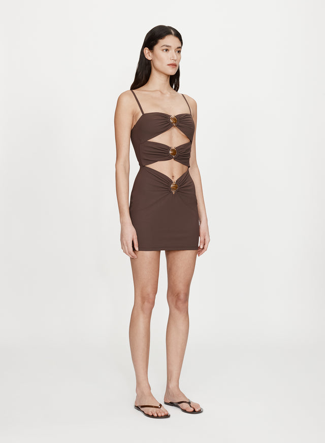 Mineral Stone Ruched Mini Dress