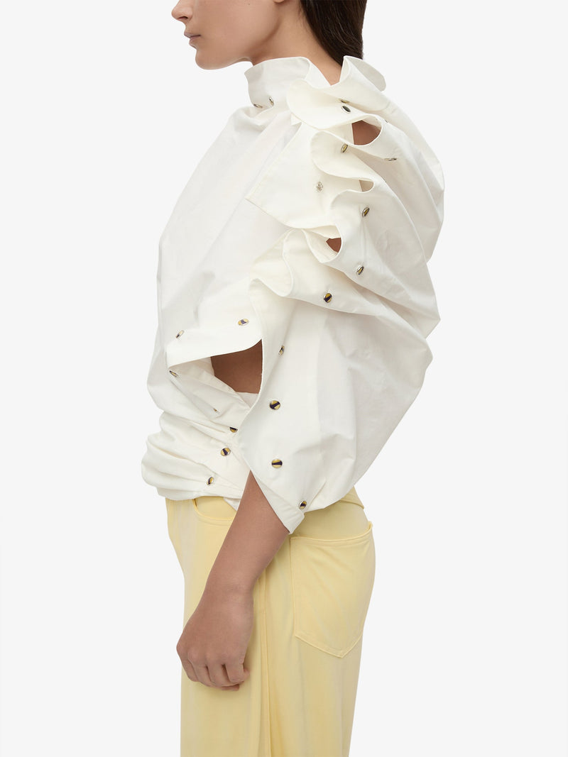 Spiral Stone Snap Poplin Top - Image 5