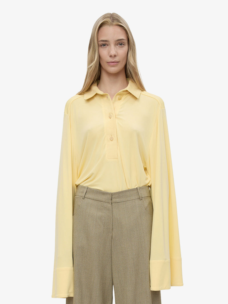 Deconstruct Denim Long Sleeve Polo - Image 1