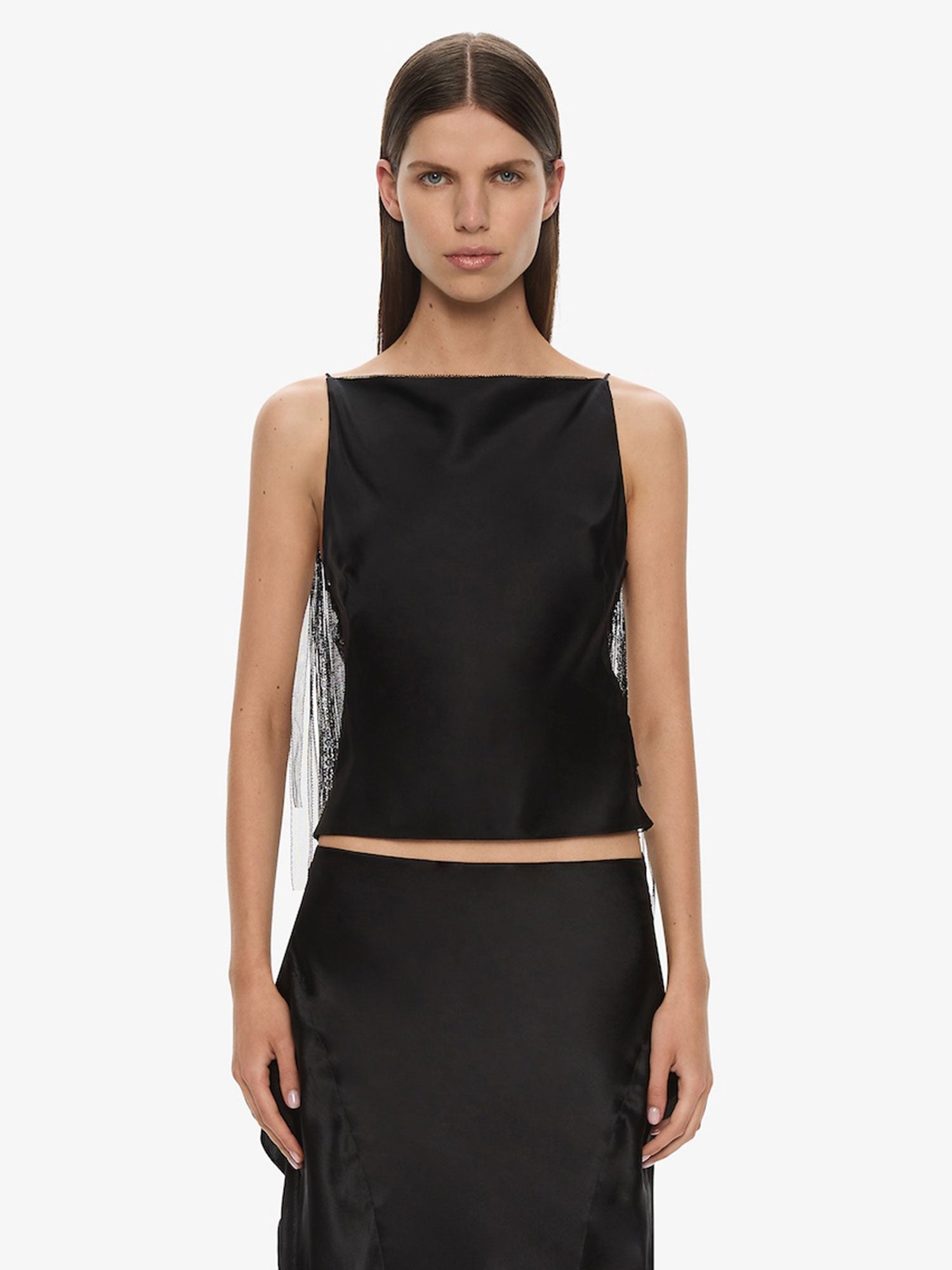 Lattice Lace Silk Top