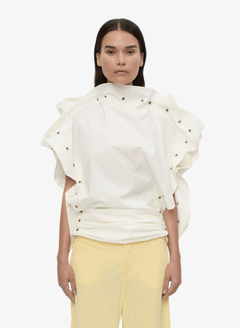 Spiral Stone Snap Poplin Top - Image 1