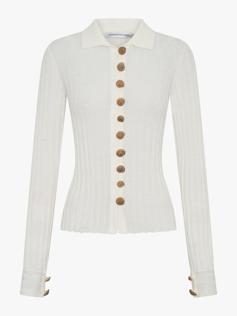 Sundial Shell Ribbed Knit Cardigan - Image 5