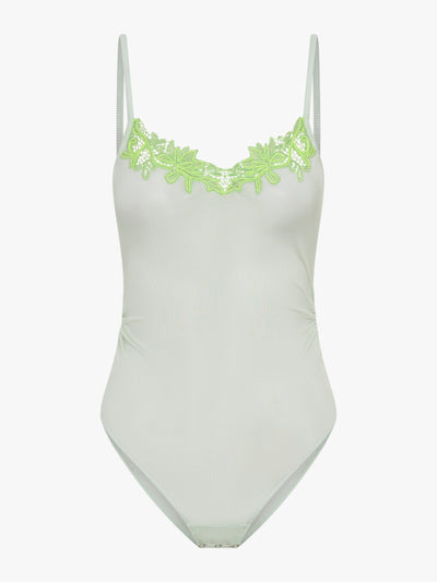 Hibiscus Embroidered Rib Bodysuit
