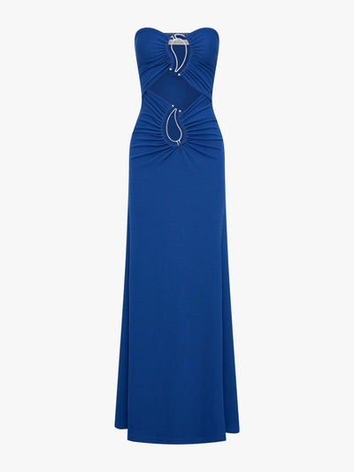 Paisley Ruched Disconnect Strapless Dress