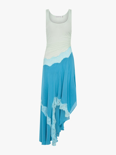 Cutaway Lace Gathered Tank Dress