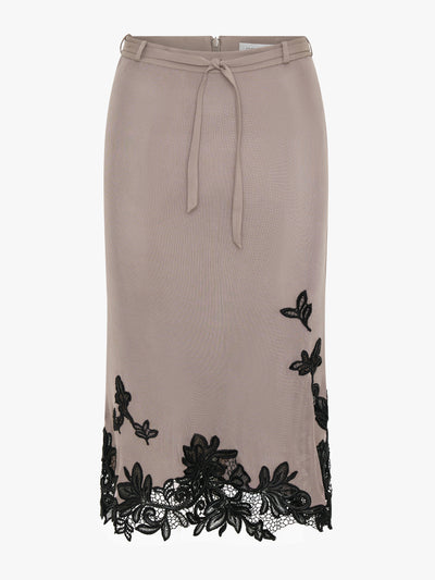Hibiscus Embroidered Rib Skirt