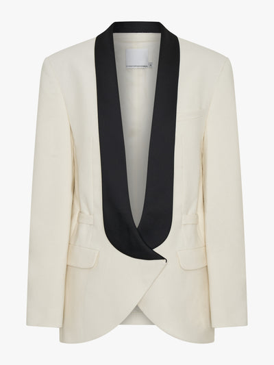 Tuxedo Contrast Silk Blazer