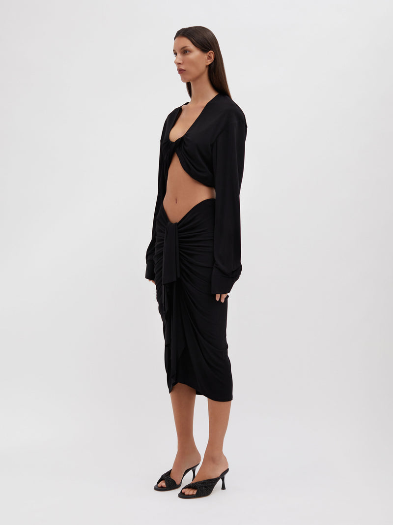 Vivenda Drape Long Sleeve Top - Image 3