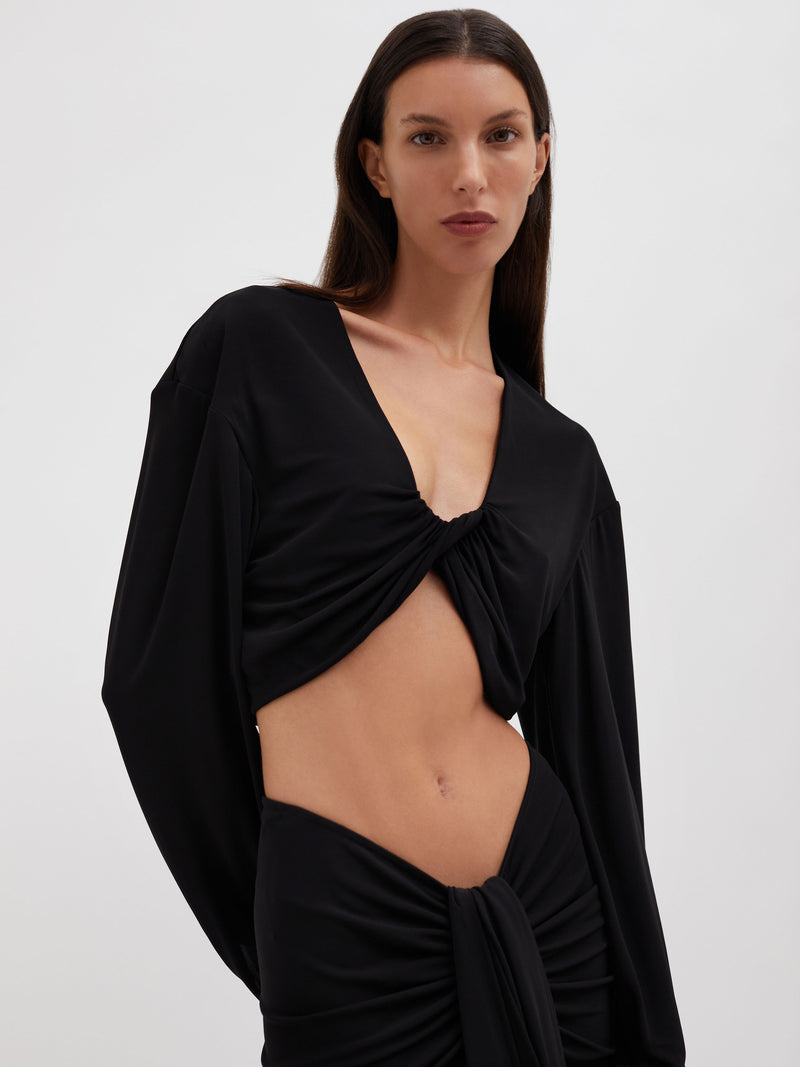 Vivenda Drape Long Sleeve Top - Image 5