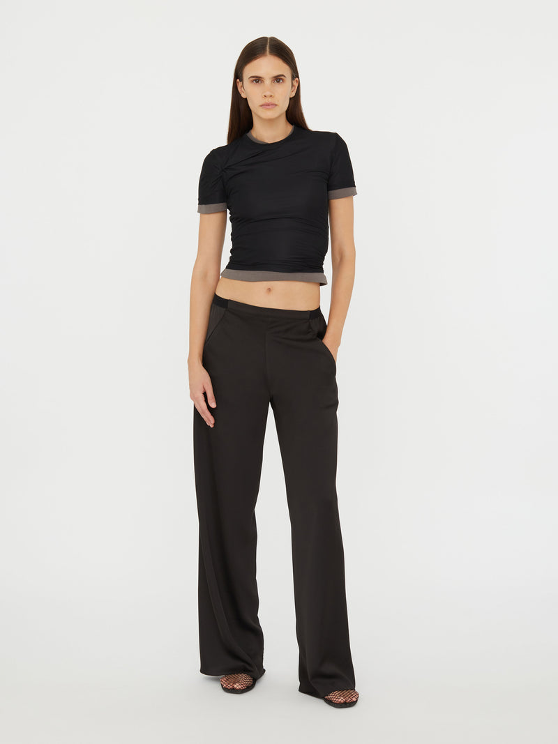 Sheer Overlay Loophole Rib Tee - Image 4