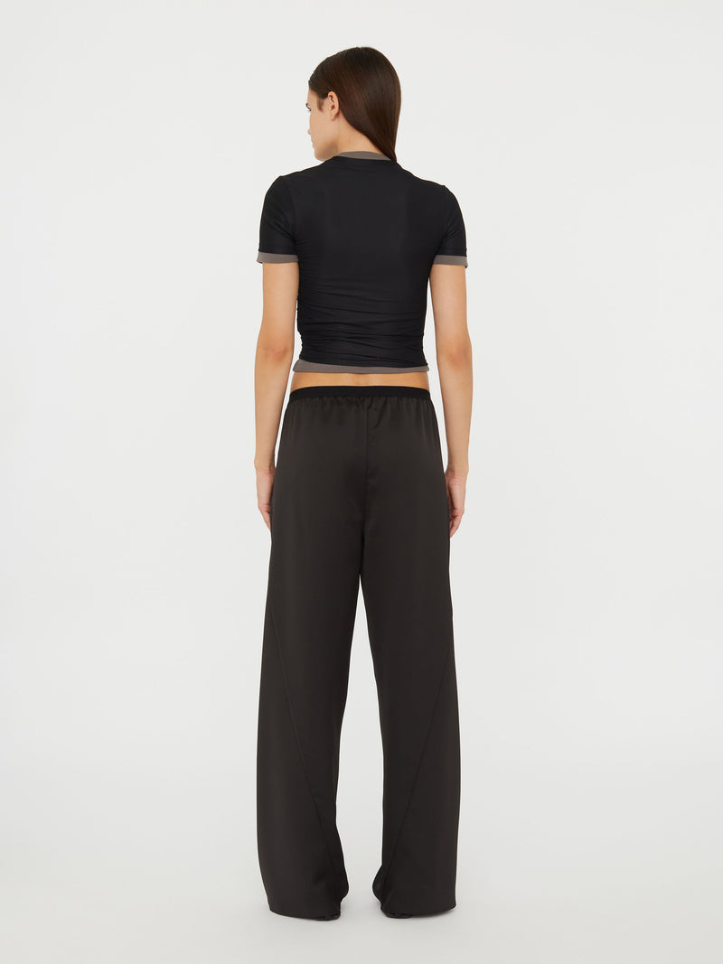 Sheer Overlay Loophole Rib Tee - Image 5