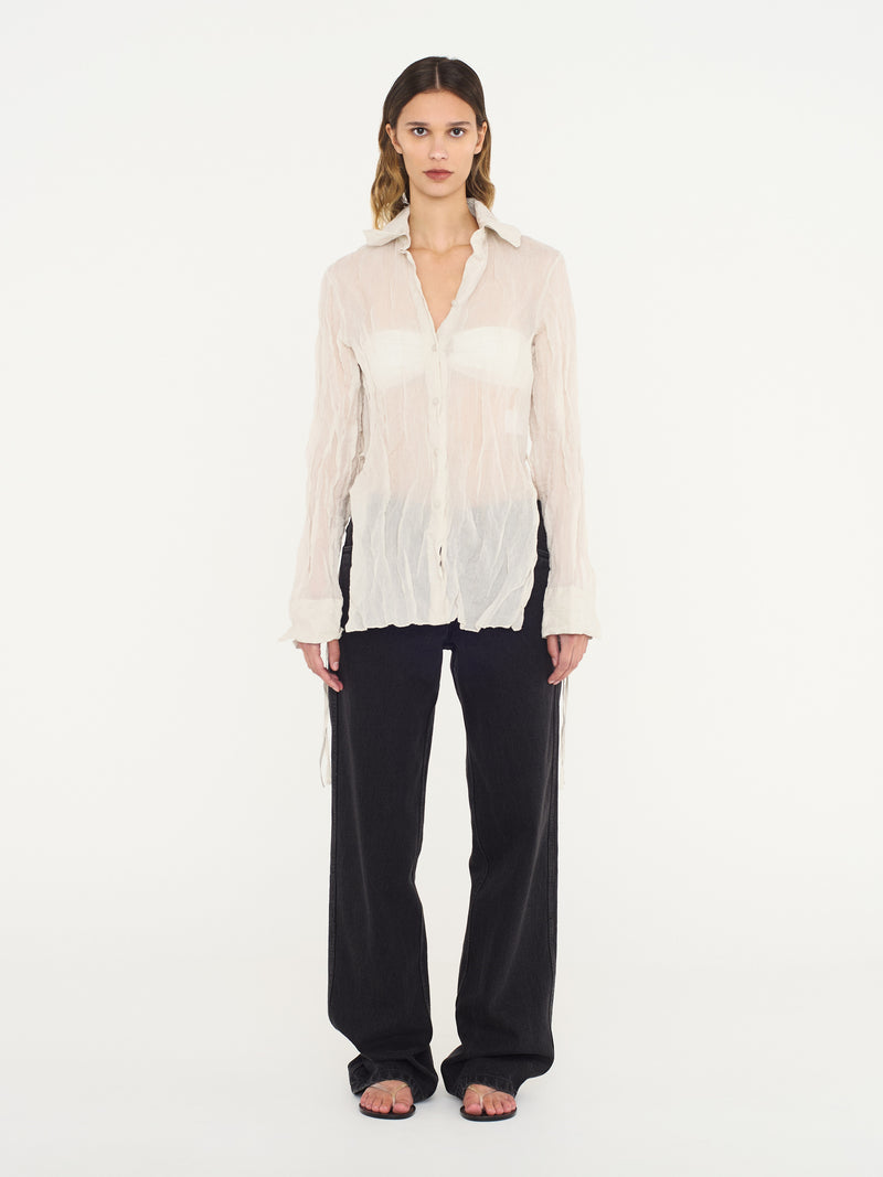 Crushed Side Tie Shirt - Image 5