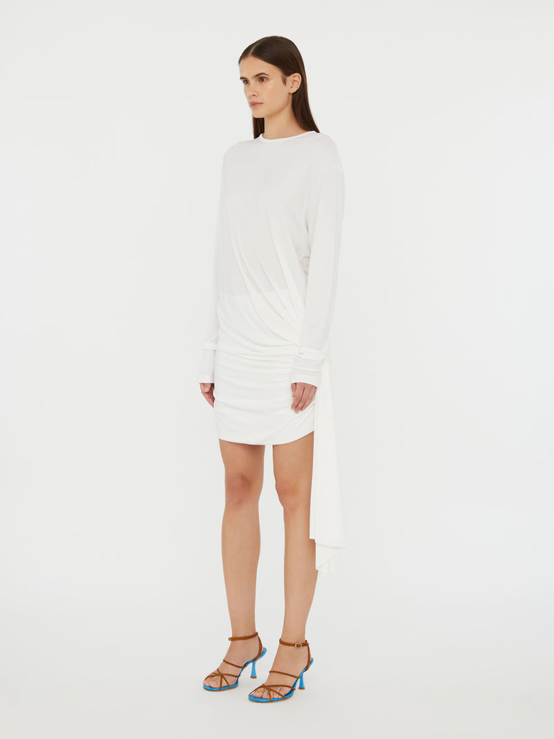 Side Cowl Drape Extension Dress - Image 2
