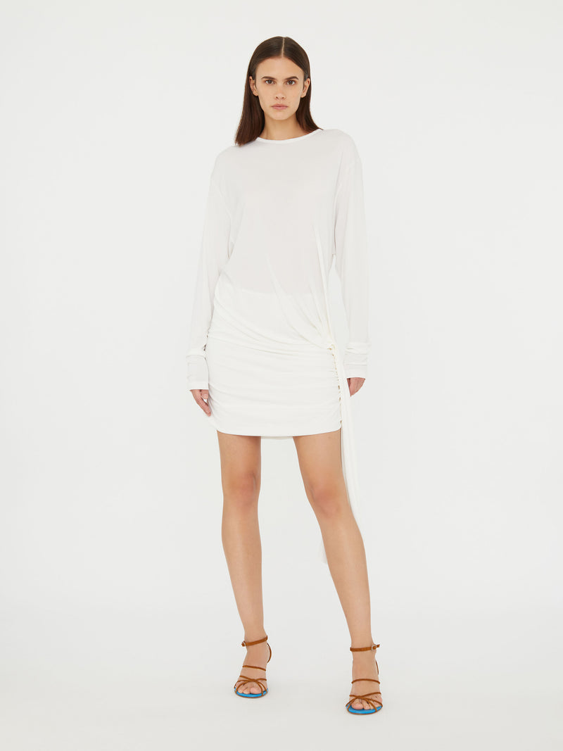 Side Cowl Drape Extension Dress - Image 3