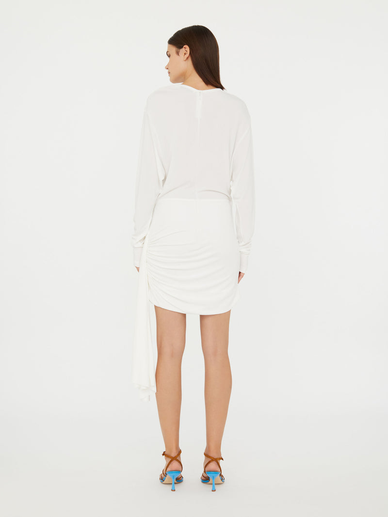 Side Cowl Drape Extension Dress - Image 5