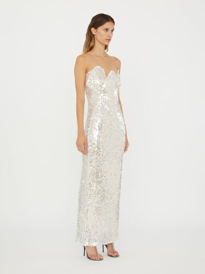 Opaline Sequin Strapless Gown