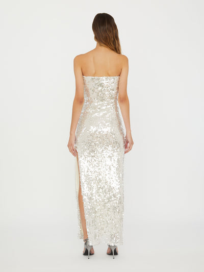 Opaline Sequin Strapless Gown