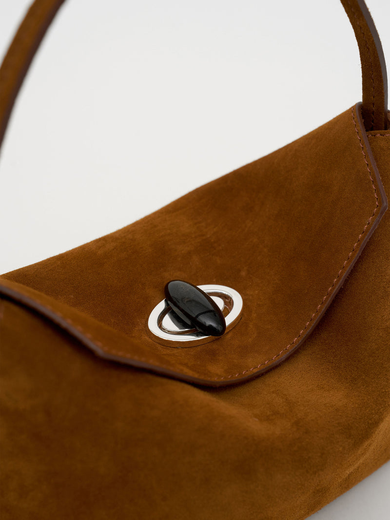 Turnlock Suede Mini Shoulder Bag - Image 3