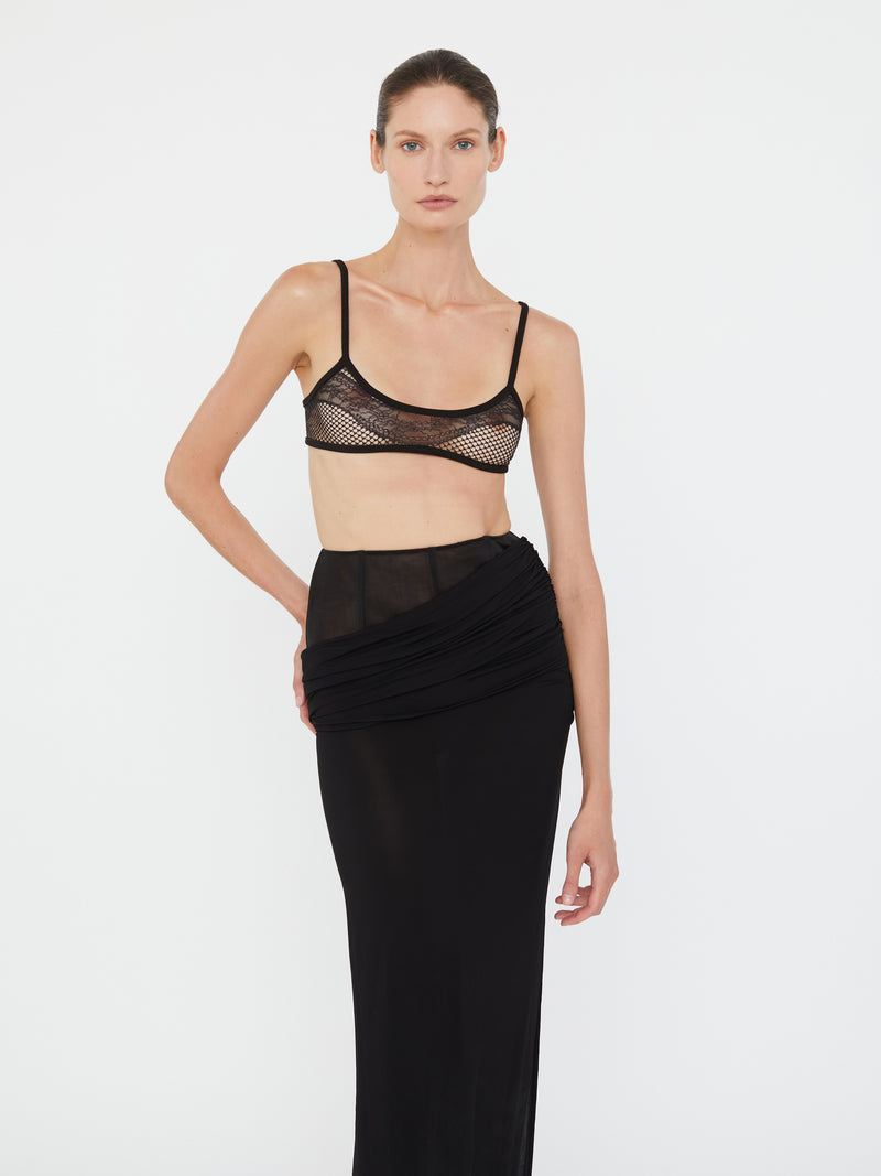 Coiled Jersey Corseted Skirt