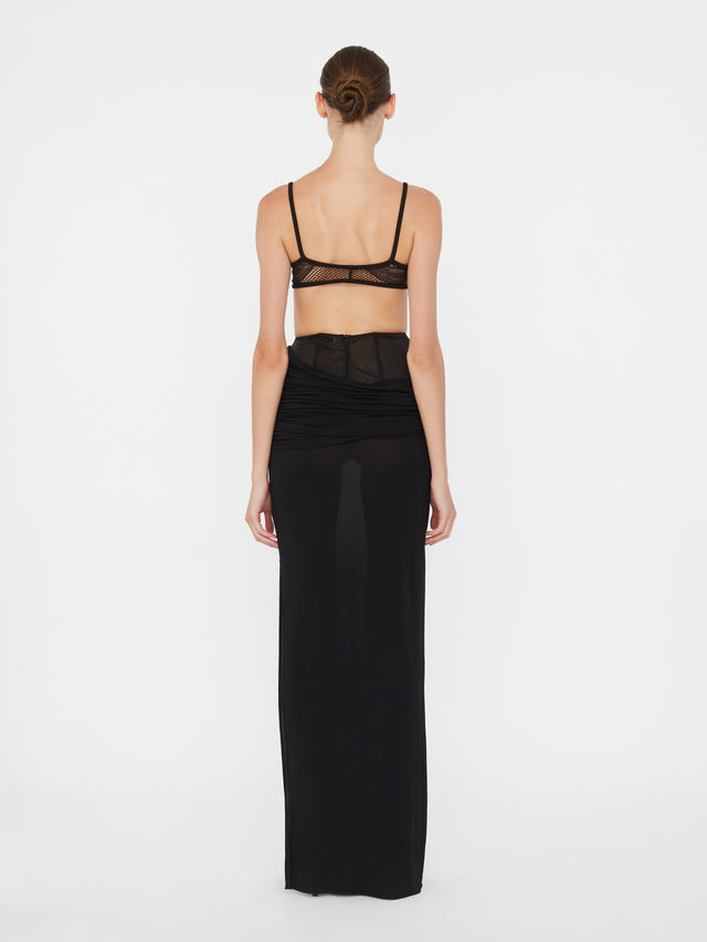 Coiled Jersey Corseted Skirt